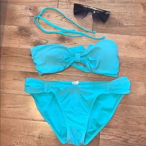 Teal Strapless Bikini